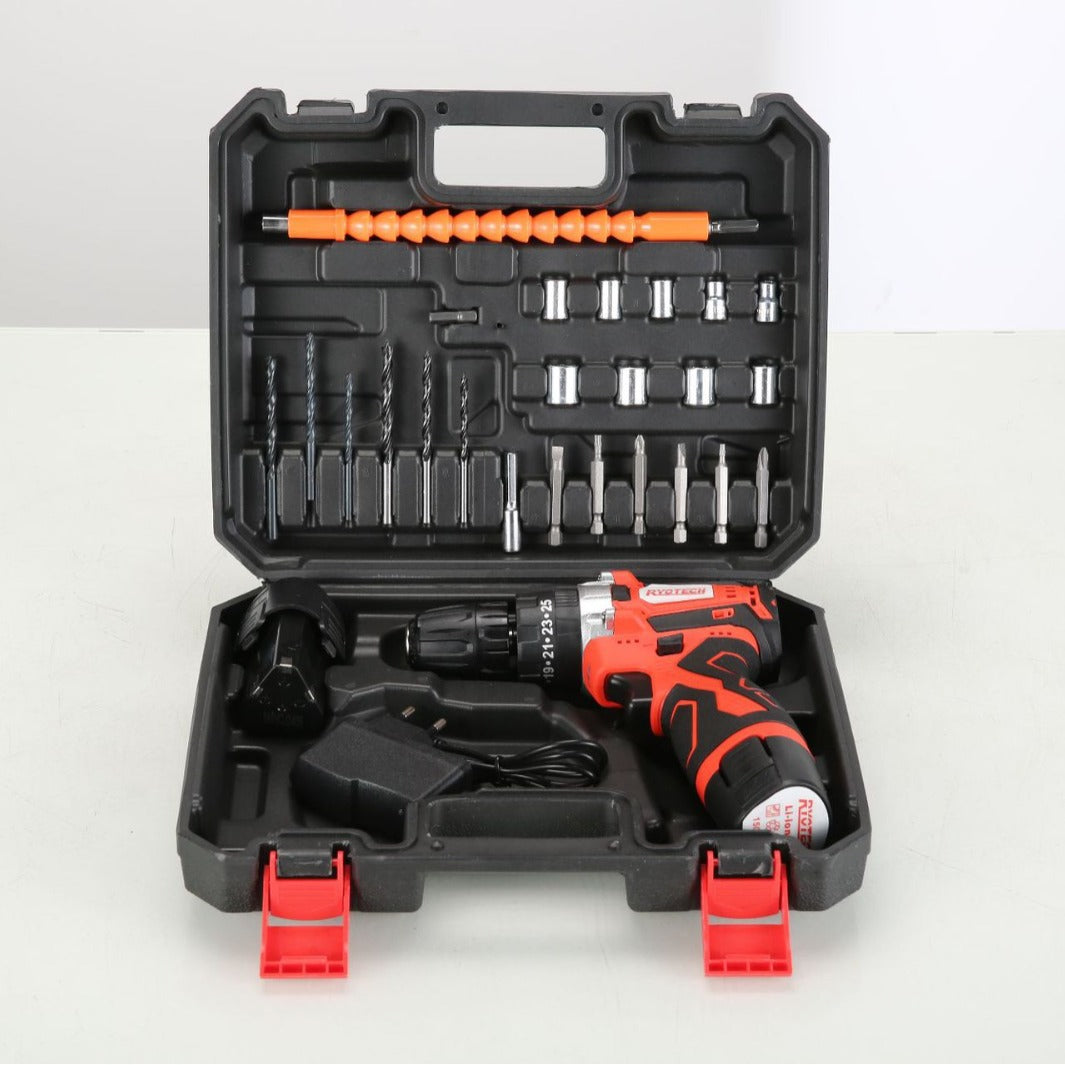 Dual-Speed Brushless Lithium Drill with Battery Level Indicator, Rechargeable Multi-Function Household Electric Screwdriver Tool, Pistol Drill