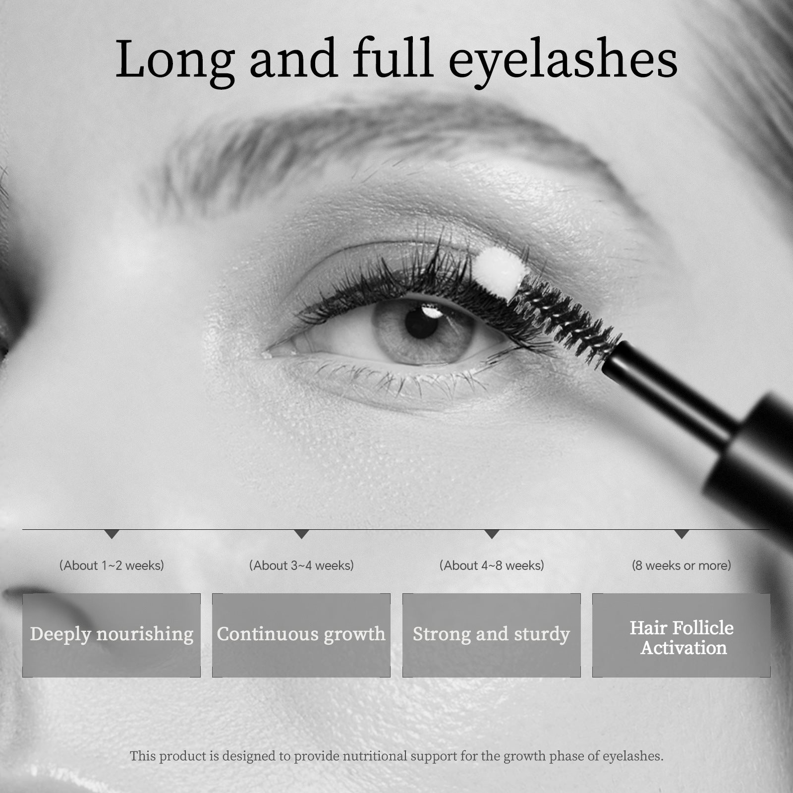 Exclusive Supply Double-ended Ampoule Peptide Eyelash Moisturizing Essence Curling Eyelashes Thick and Long Mascara