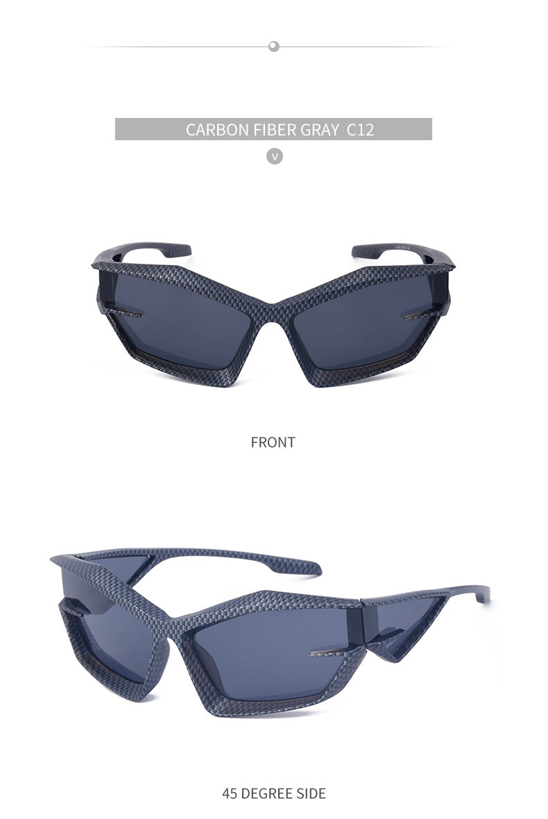 European and American style unique shaped sunglasses for men Y2K Millennium Future Technology Sunglasses for Women Trendy Glasses Wholesale