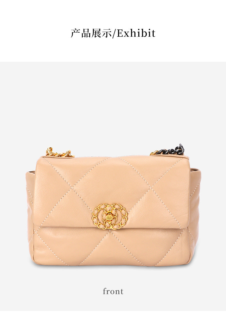 French Retro New Soft Elegant Sheepskin Shoulder Bag Clutch Trendy Fashion Chain Crossbody Women's Bag