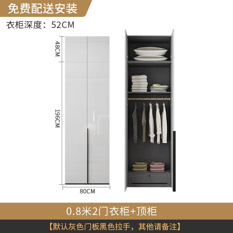 Modern Simple Wardrobe with Swing Doors, Storage Wardrobe with Dressing Table, Shelves, Side Cabinet, Bedroom Wardrobe, Entryway Installation
