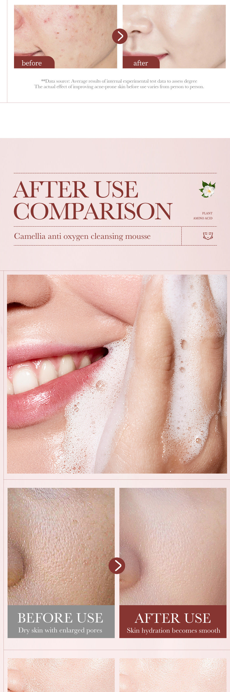 Camellia Cleansing Mousse BIOAOUA Deep Cleansing Facial Cleanser Cross-Border Wholesale