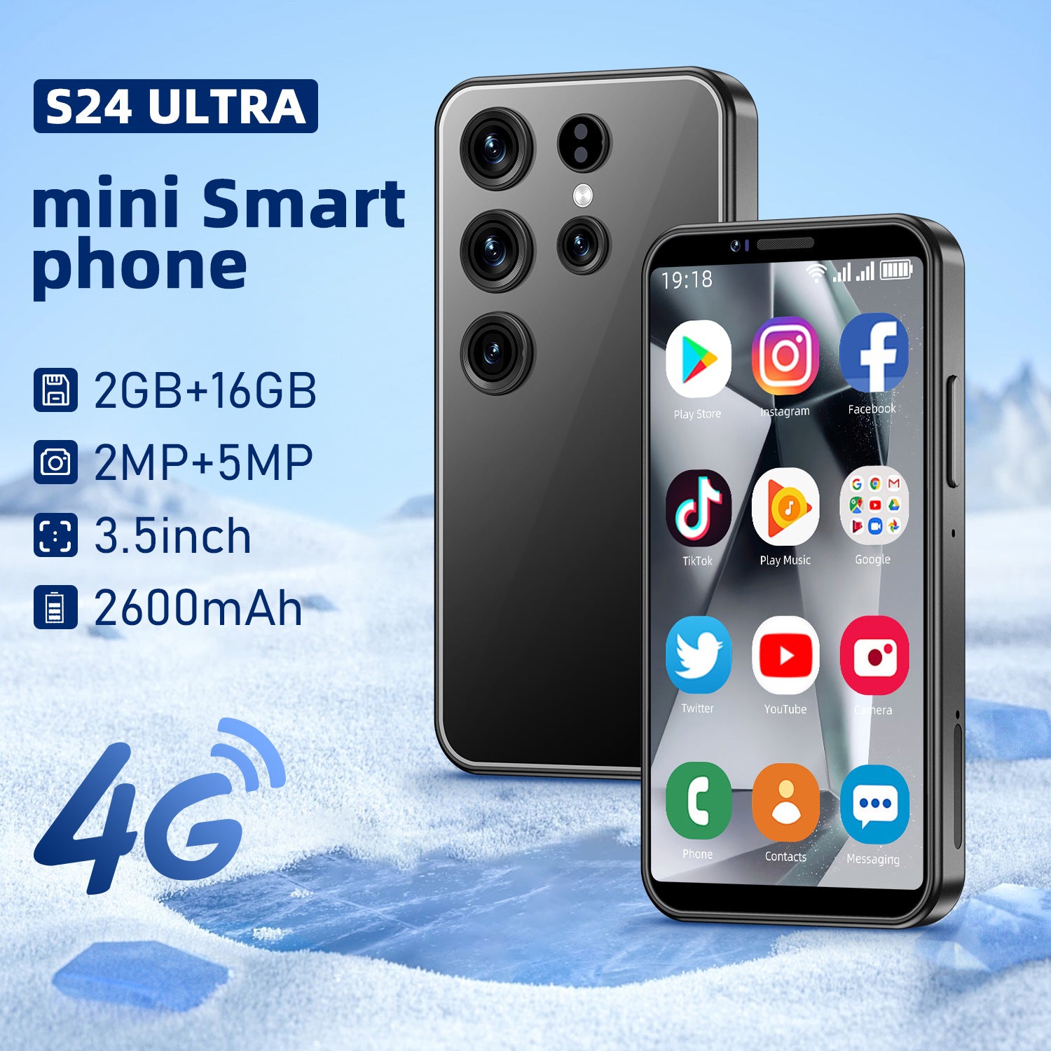 New S24 Ultra Mini Android Smartphone3.5Inch2+16G Mobile Phone Source Manufacturer Shenzhen