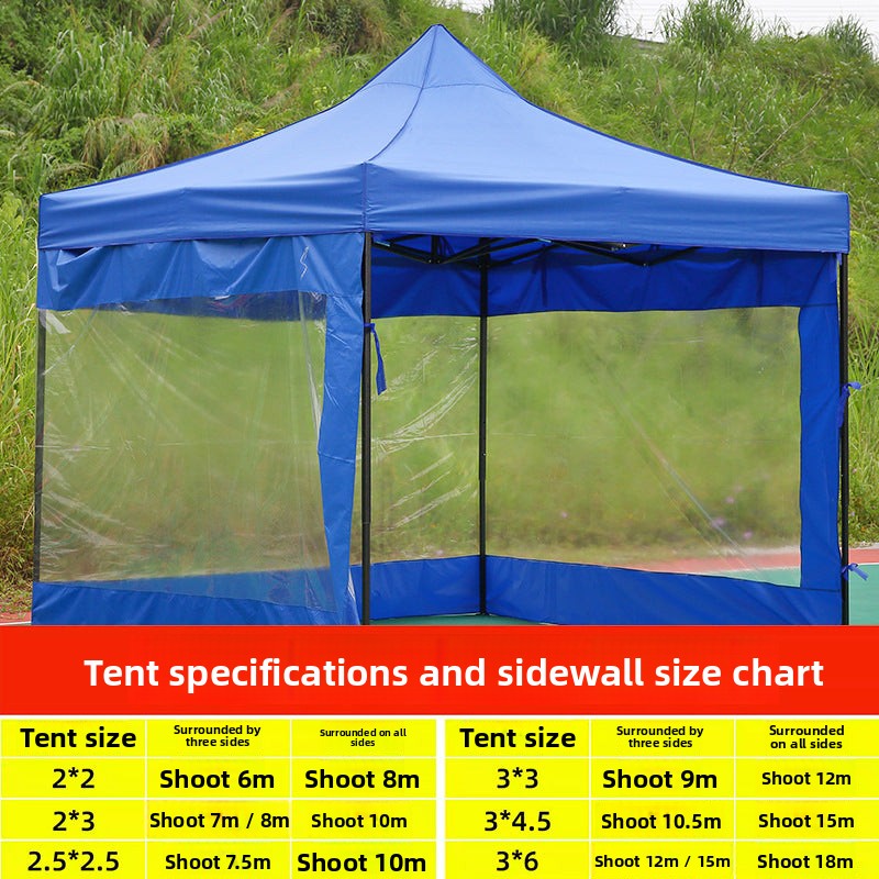 Street Vendor Square Tent Windproof Cover Outdoor Four-Corner Sunshade Rainproof Warm Windproof Transparent Cover Wholesale