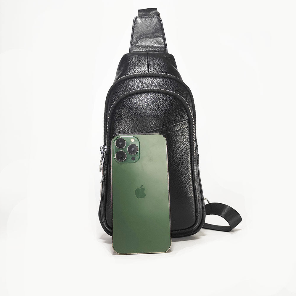 Anti-theft Fingerprint Lock Bag Top Layer Cowhide Men's Single Shoulder Crossbody Bag Multifunctional Crossbody High-end Genuine Leather Chest Bag