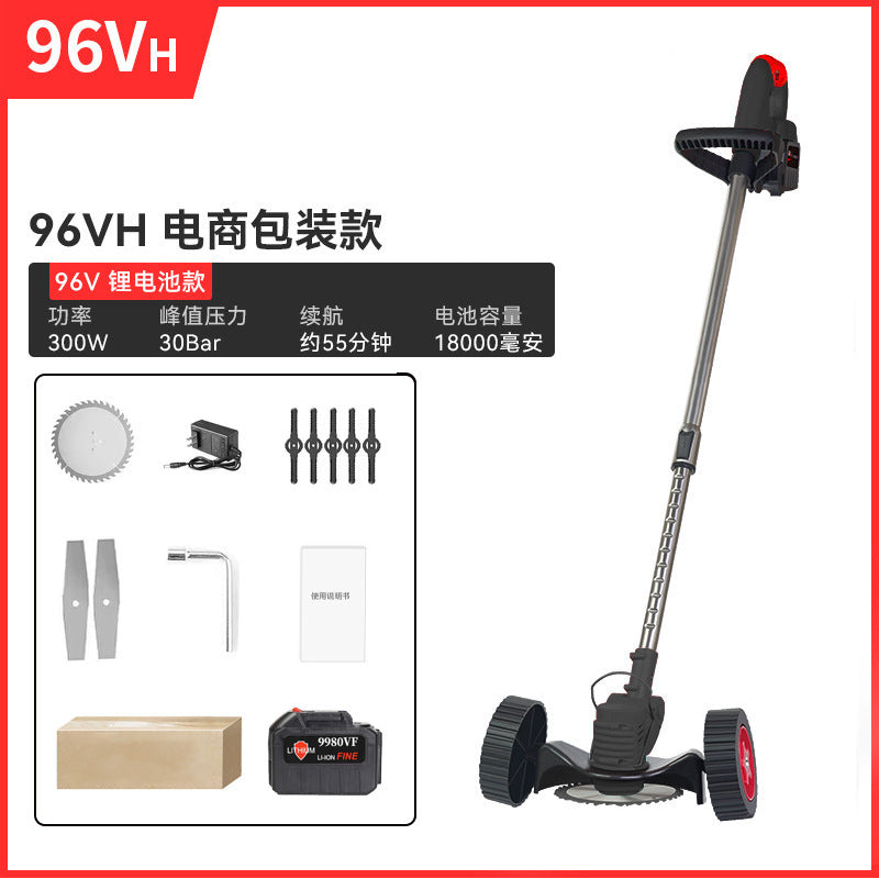Lithium Battery Lawn Mower Weed Eater Rechargeable Household Grass Trimmer Electric Portable Garden Pruner Cordless