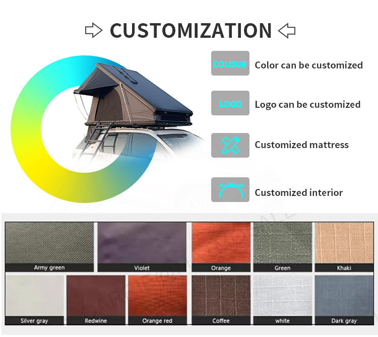 Hot Selling Car Roof Tent Outdoor Car Travel Hard Top Car Tent Outdoor Supplies Folding Camping Tent