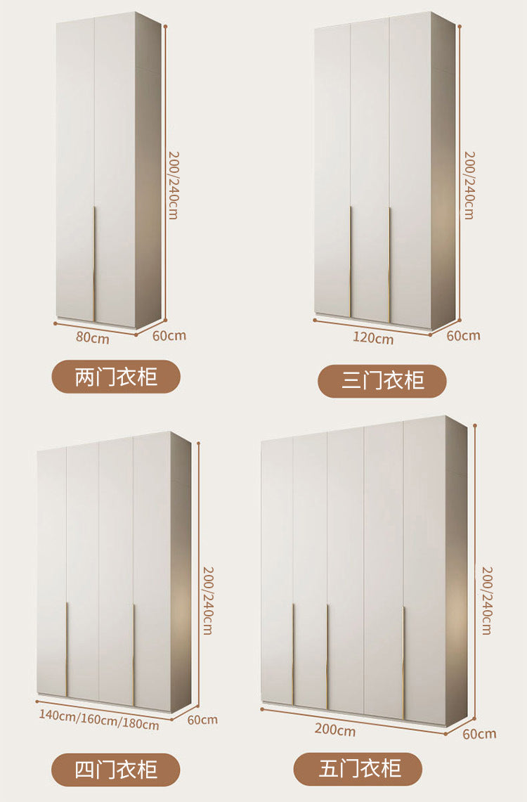 One-Door to Ceiling Heightened Solid Wood Wardrobe for Home Bedroom, Double Door Simple Assembly Cabinet, European Pine Board Storage Cabinet, Wardrobe