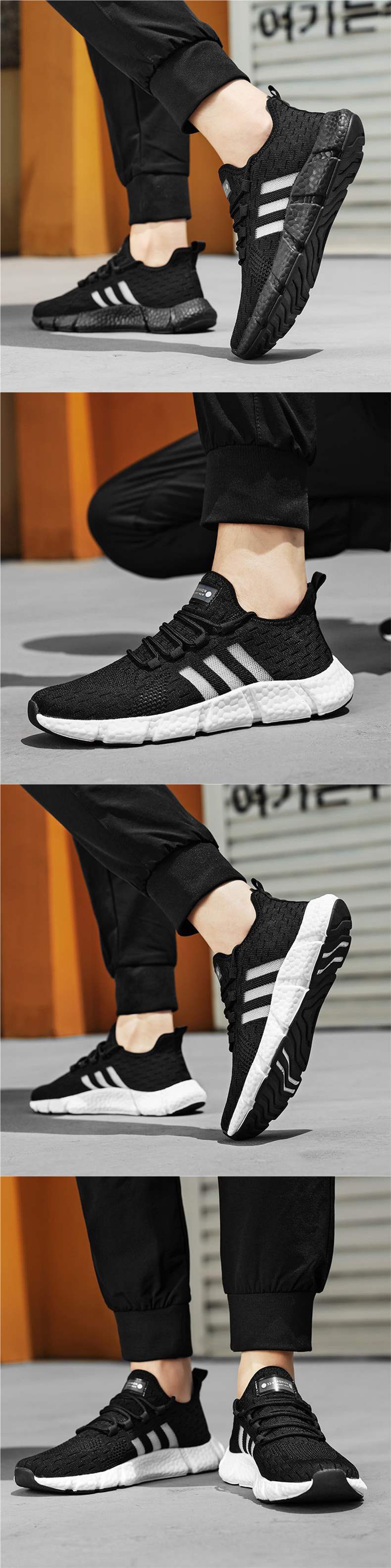 Spring New Anti-Odor Ultra Soft Real Popcorn Cushioning Breathable Shock-Absorbing Casual Running Sports Trendy Shoes for Men