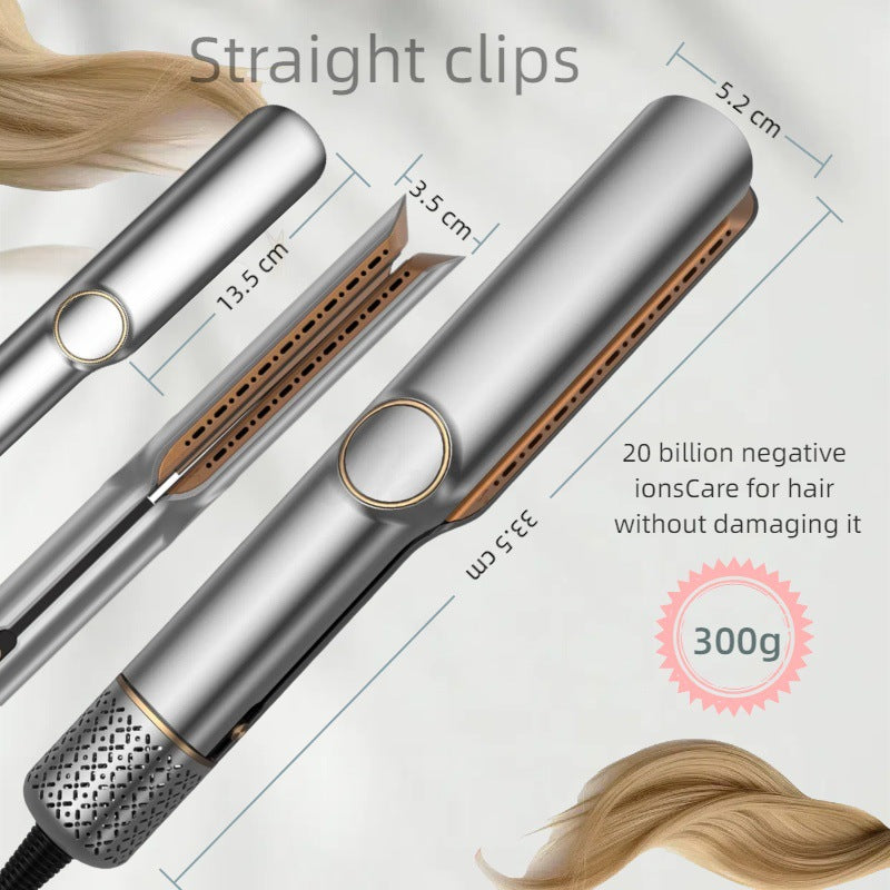 Straight Hair Straightener Blow Dryer 2-in-1 Hair Straightener Dry and Wet Dual-Use Hair Dryer Clip Negative Ion Hair Dryer Comb