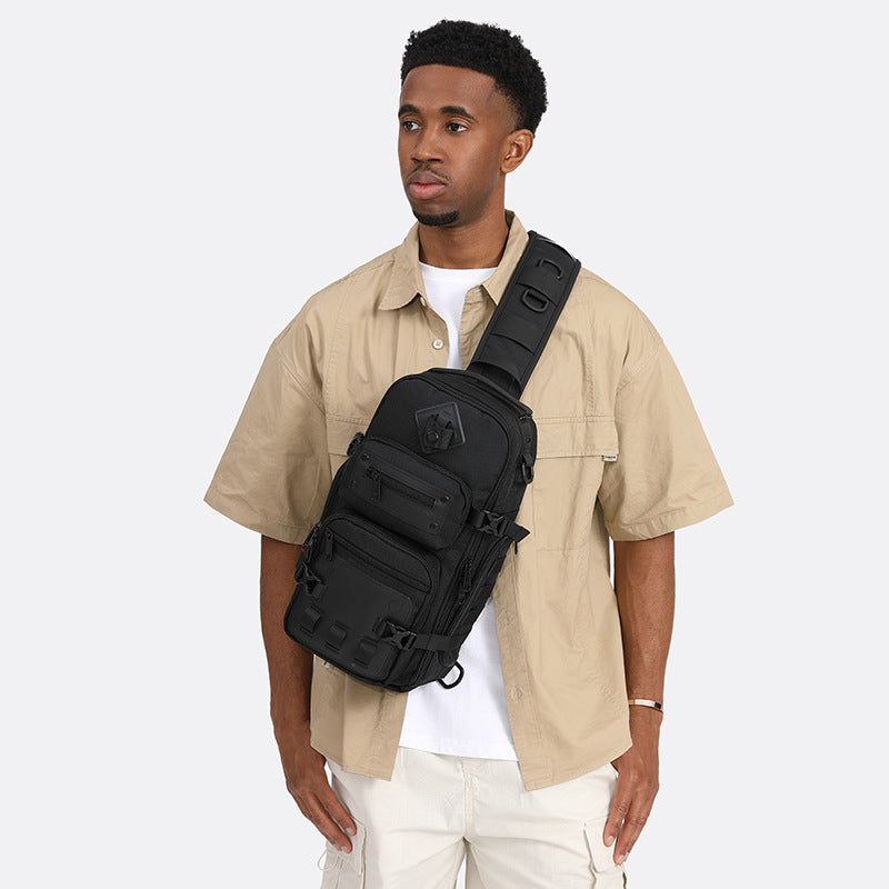 OZUKO Tactical Chest Bag Men's Crossbody Bag Shoulder Bag Men's Outdoor Sports Waterproof High-Quality Men's Bag