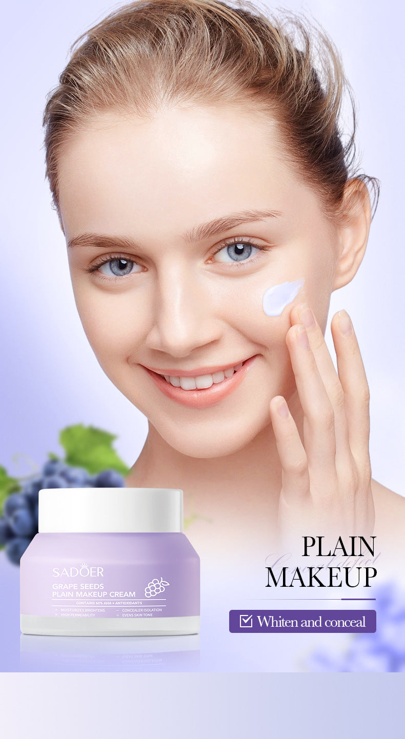 Makeup SADOER Grape Seed Concealer Brightening Cream Skin Softening Face Cream Live Streaming Cross-Border Wholesale