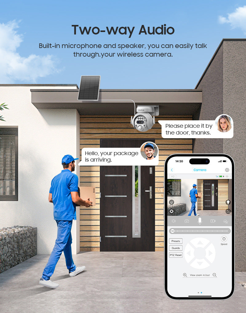 12Zoom6MP HD Garage Camera Outdoor4G Wireless infrared dual-lens remote warning camera