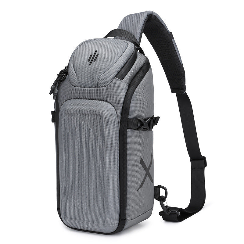 OZUKO Men's Chest Bag Waterproof Crossbody Bag Business Simple Crossbody Bag Trendy Commuter Small Backpack High-End Feel