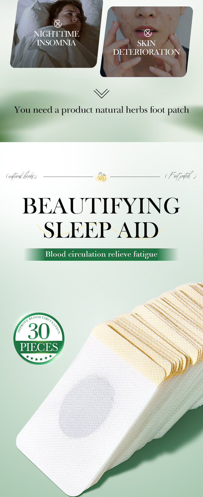 Cross-border Herbal Foot Acupoint Patch Help Sleep Body Soothing Acupoint Patch Export Manufacturer Wholesale