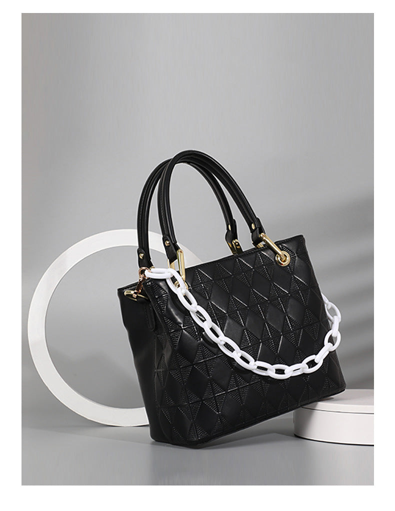 Fashion Quilted Handbag Simple Versatile Design Textured Fashion Single Shoulder Crossbody Women's Bag