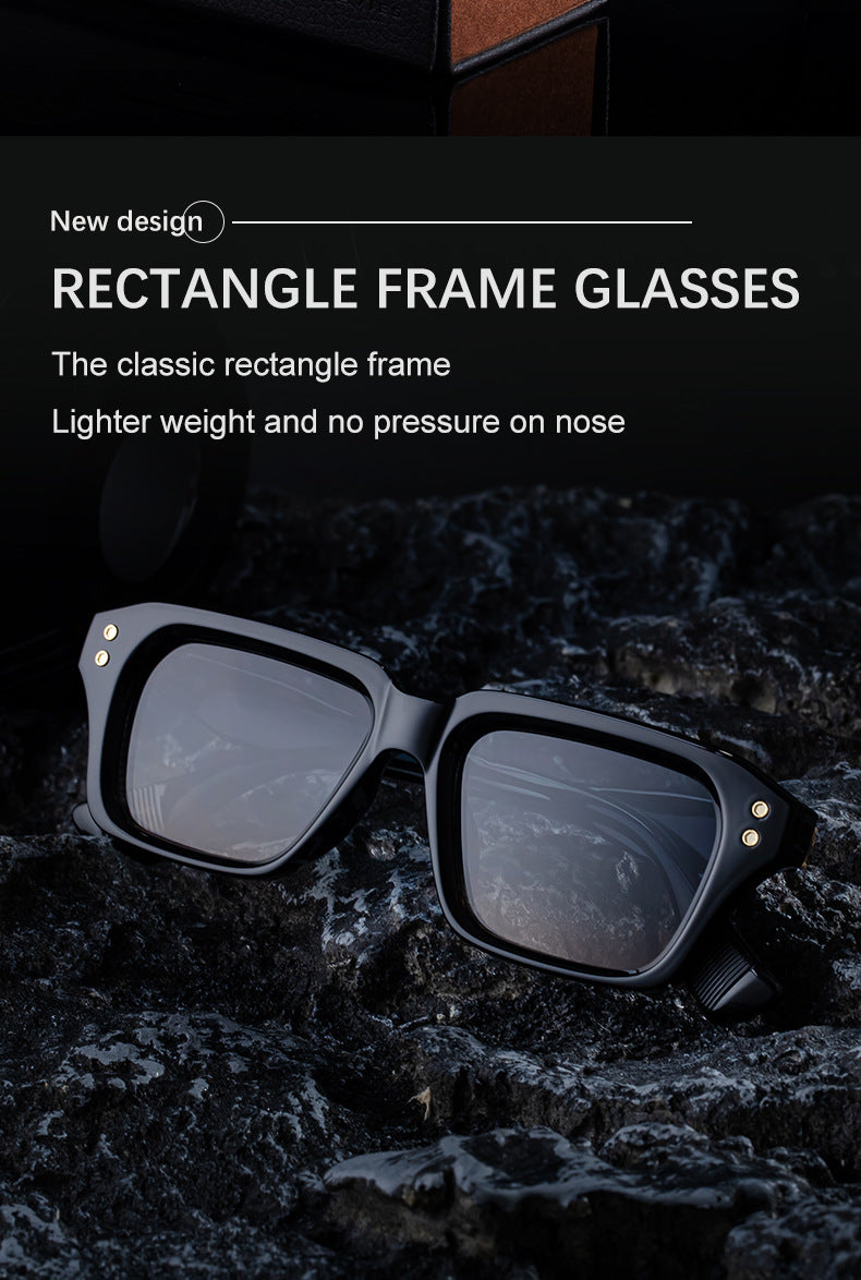 2025New European and American Fashion Square Frame Sunglasses for Men, Unique Small Frame, High-End Trendy Sun Protection Sunglasses for Men