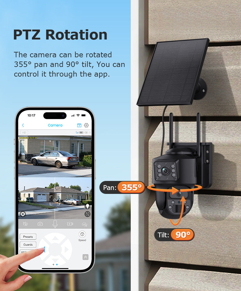 600Megapixel HD Dual Screen Solar Surveillance 4G/WIFI Outdoor Camera Monitoring Special Wholesale