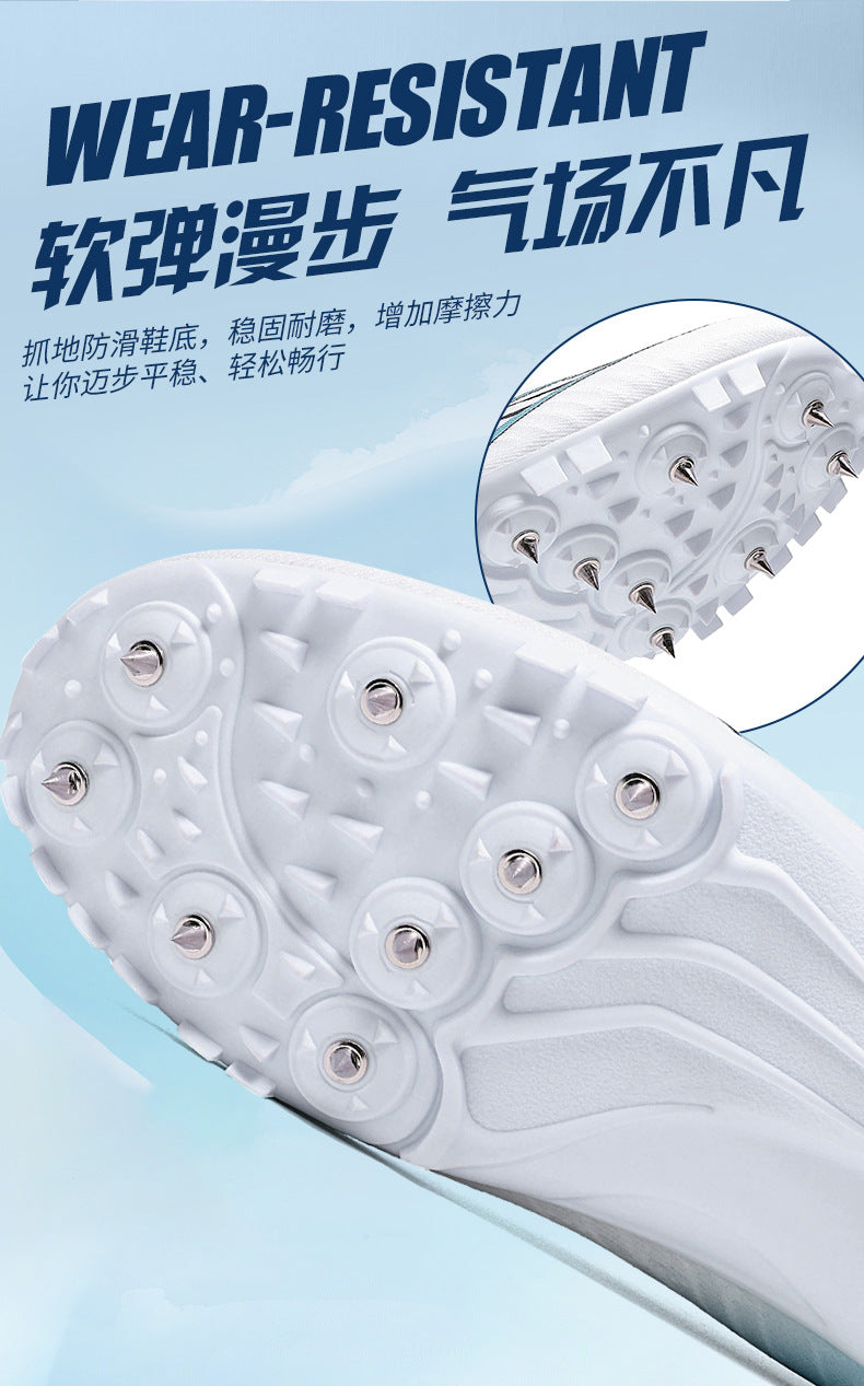 8Mesh Surface Sprint Shoes Track and Field Triple Jump Competition Training Shoes Unisex Sports Shoes for Middle School Entrance Exam All-around Sports Shoes