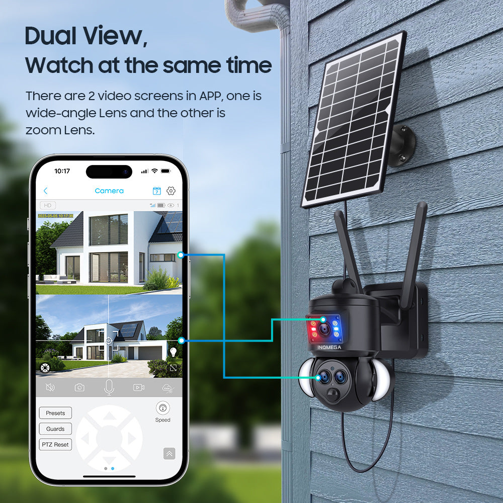 4G Solar Wide Angle Camera15Zoom6MP HD panoramic binocular camera for outdoor use