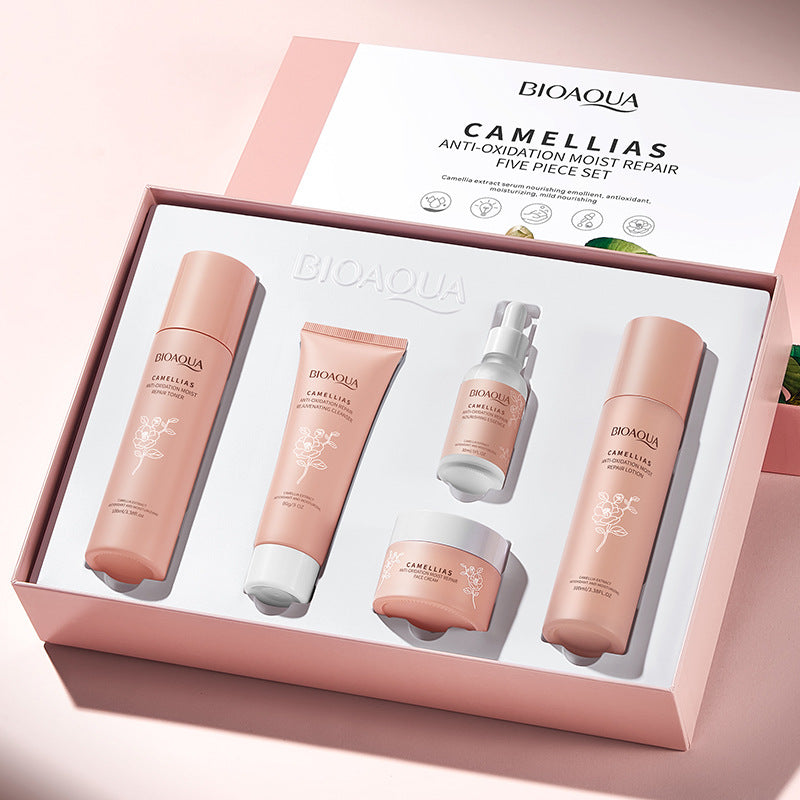 Full English Camellia Five-piece Set BIOAOUA Hydrating and Moisturizing Skincare Set  Wholesale