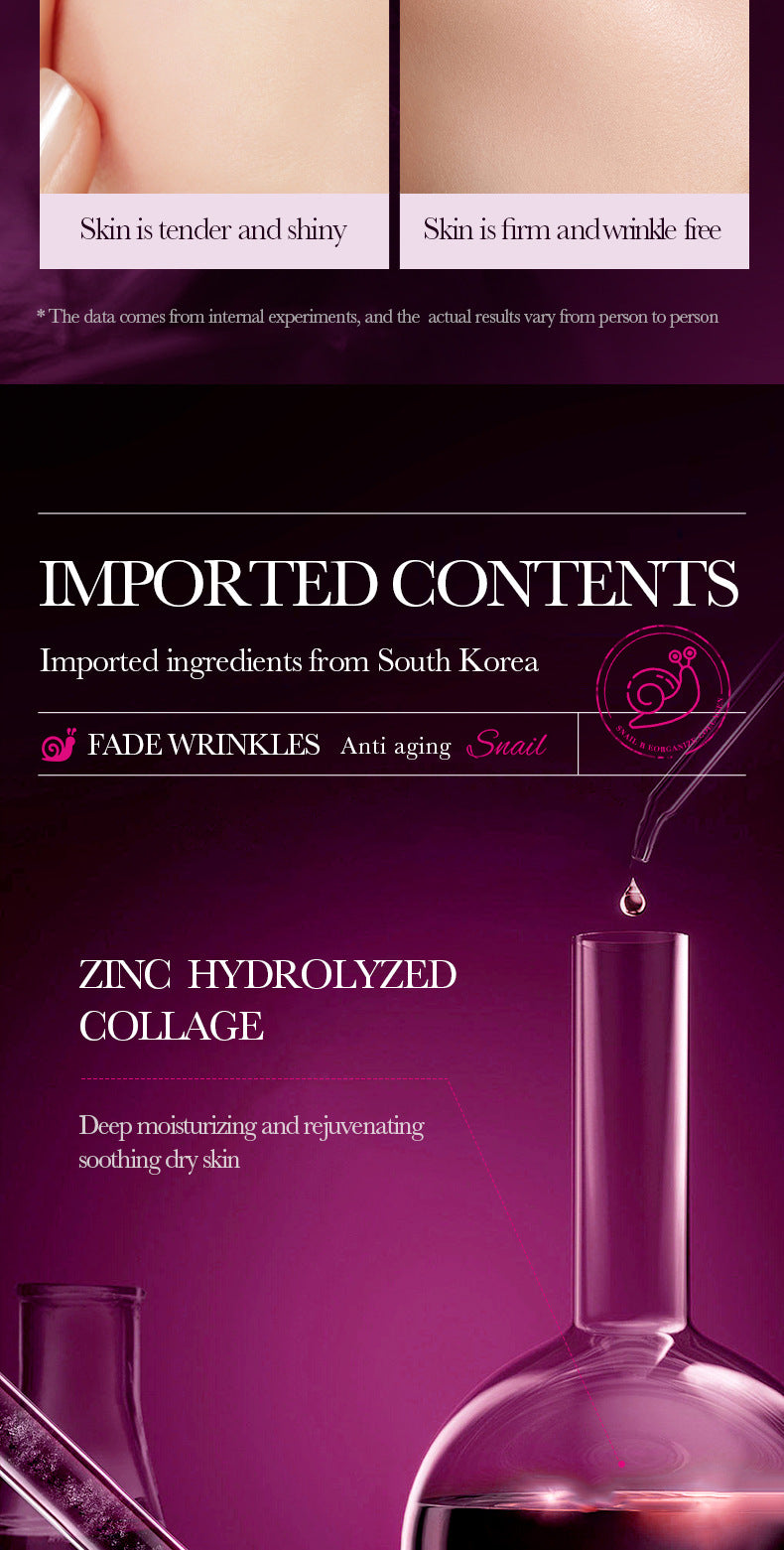 Snail Essence SADOER Collagen Delicate Moisturizing Hydrating Nourishing Cross-Border Wholesale