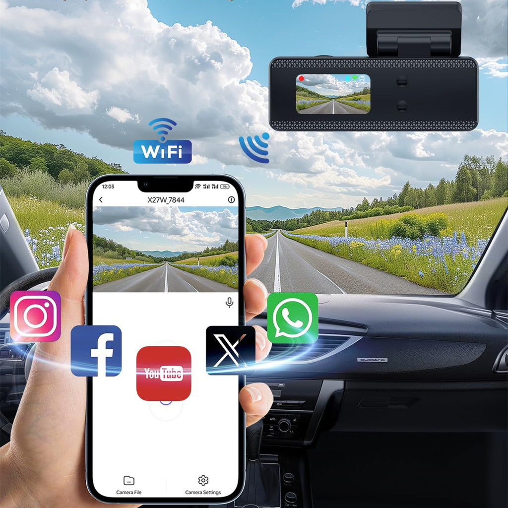 K02Driving Recorder Mobile Phone Interconnection WiFi High Definition Ultra Wide Angle Night Vision No Installation Required4K Vehicle Recording