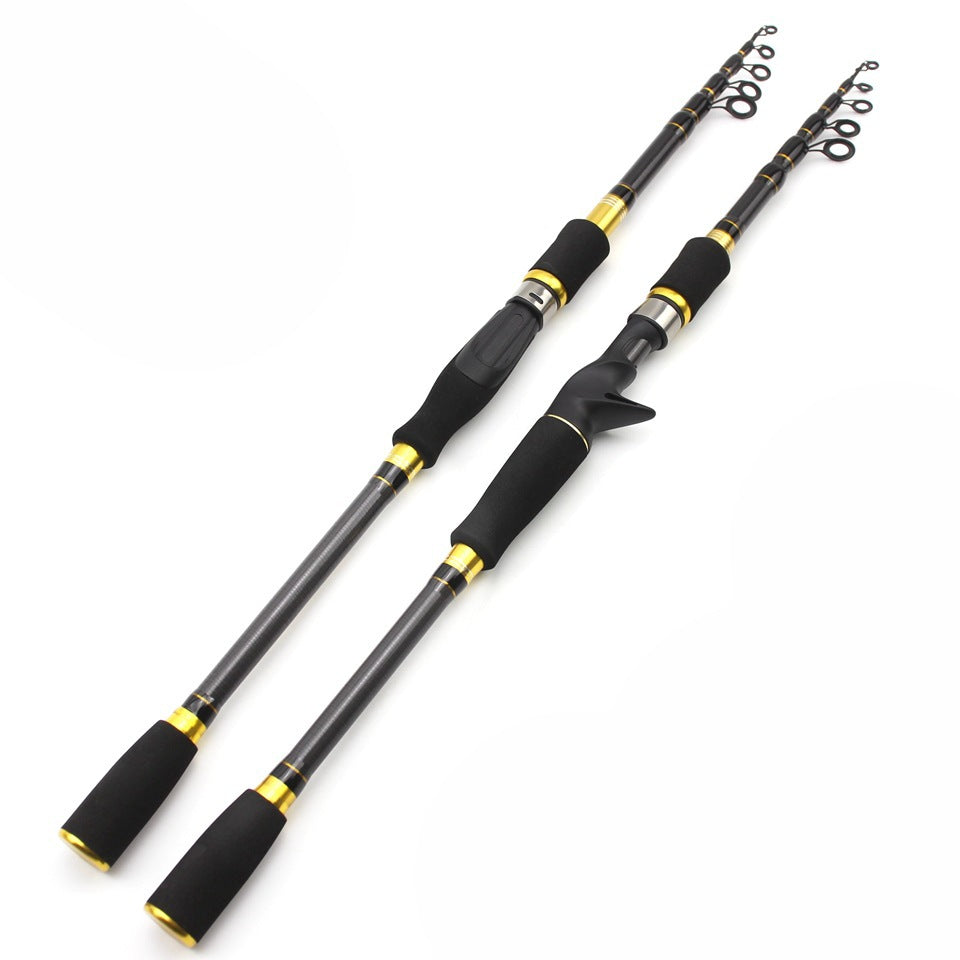 Retractable Lure Rod Carbon Fiber Fishing Rod Ultra-light Ultra-short Comfortable Handle European and American Popular Fishing Rod