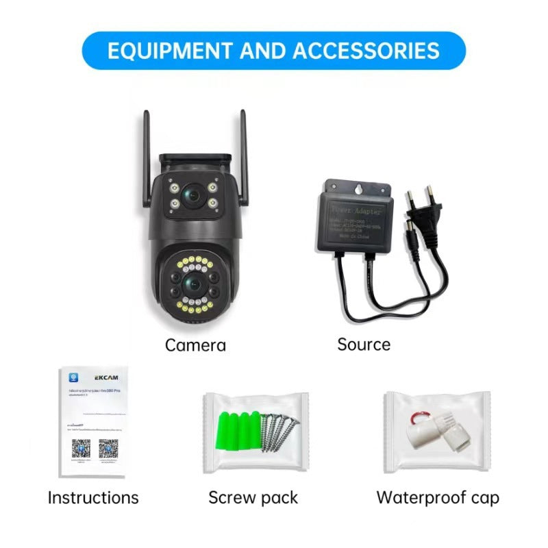 V380Surveillance Camera Wholesale Outdoor360Rotating camera binocular high-definition surveillance camera