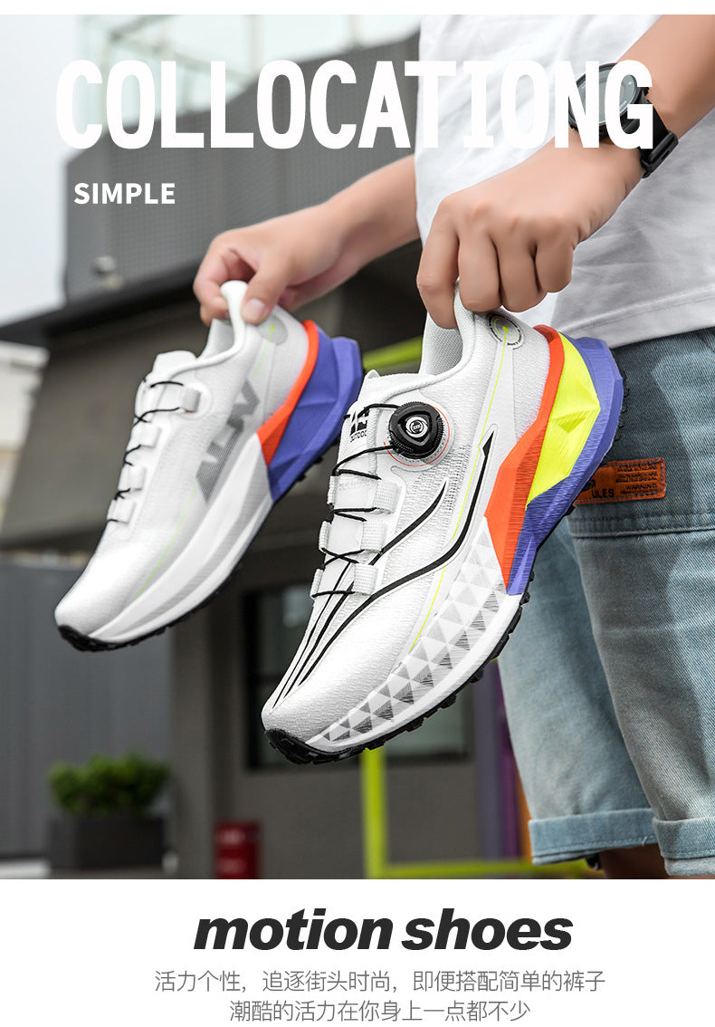 Full Palm Carbon Plate Sports Running Shoes Double Layer Popcorn Outdoor Trail Running Shoes Marathon Men's and Women's Shoes