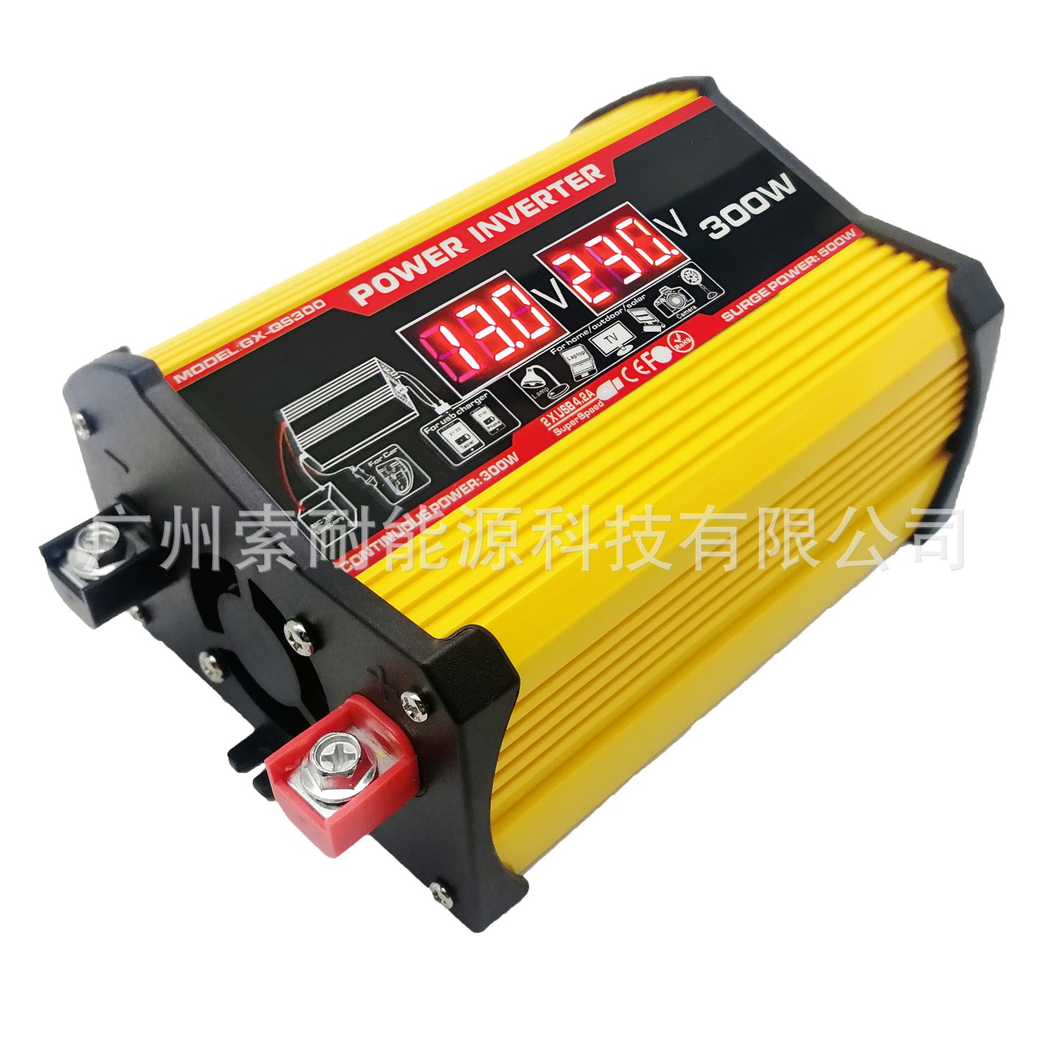 12V Car Inverter300W Turn110V 220V Double USB With voltage display car inverter