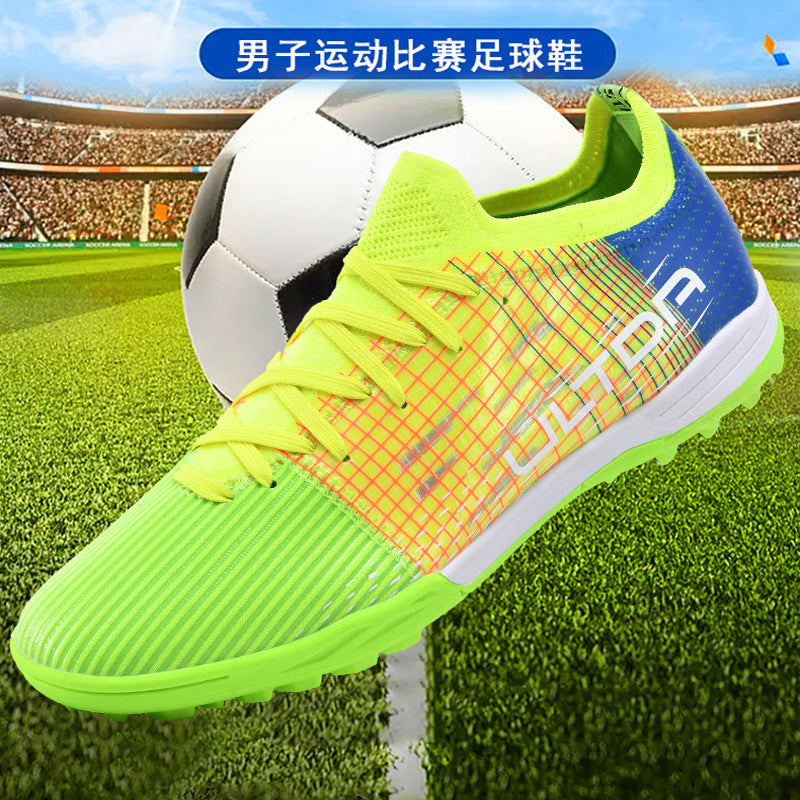 C Luo Professional High-Top Soccer Shoes Male AG Long Spike Youth Student Campus Competition Training Sneakers
