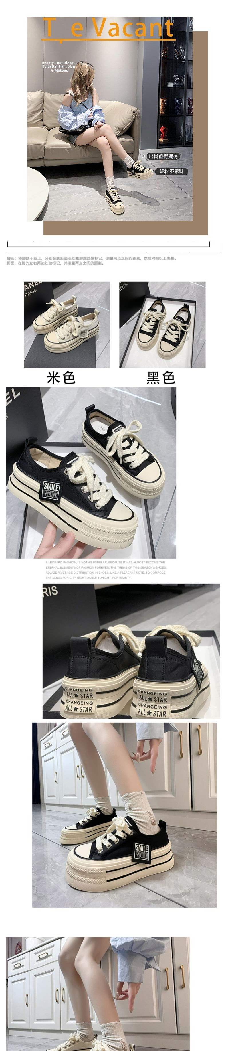 Breathable White Sneakers2025Summer New Thick-Soled Height-Increasing Thin Casual Versatile Canvas Shoes