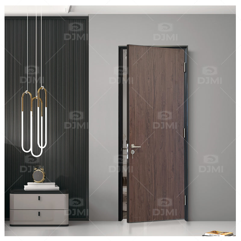 Fashion Design Plain Bedroom Wooden Door for Interior Door Waterproof Aluminum Frame Wood Doors