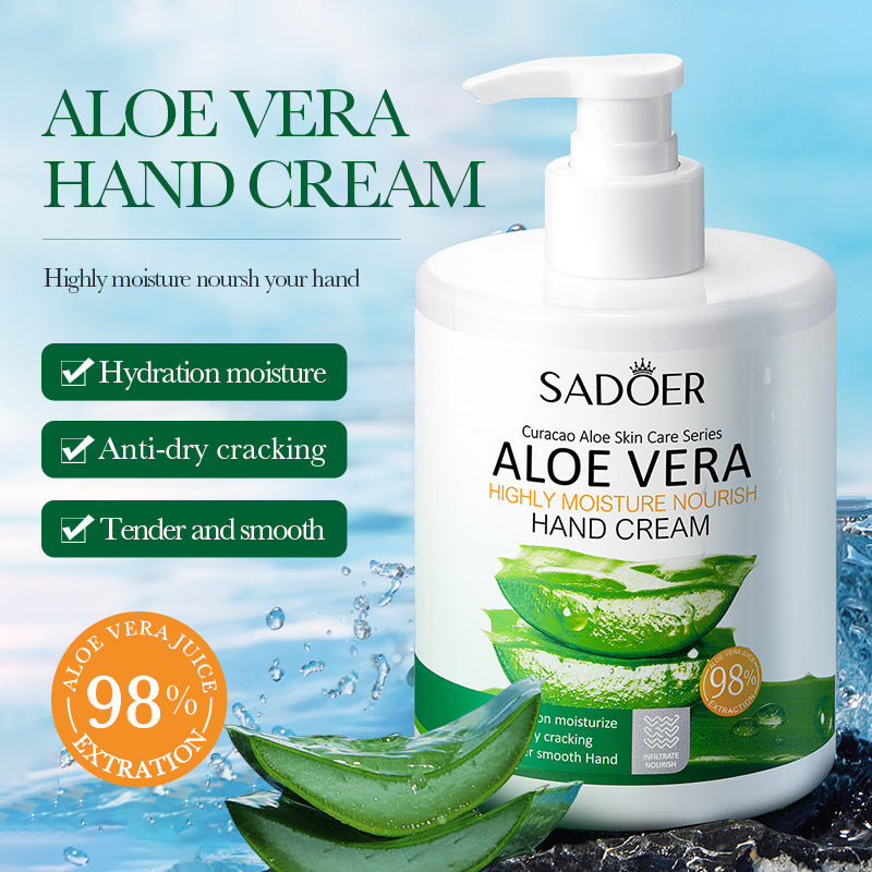 Pump Head Hand Cream450g SADOER Vitamin C Aloe Vera Whitening Large Capacity Cross-Border Wholesale