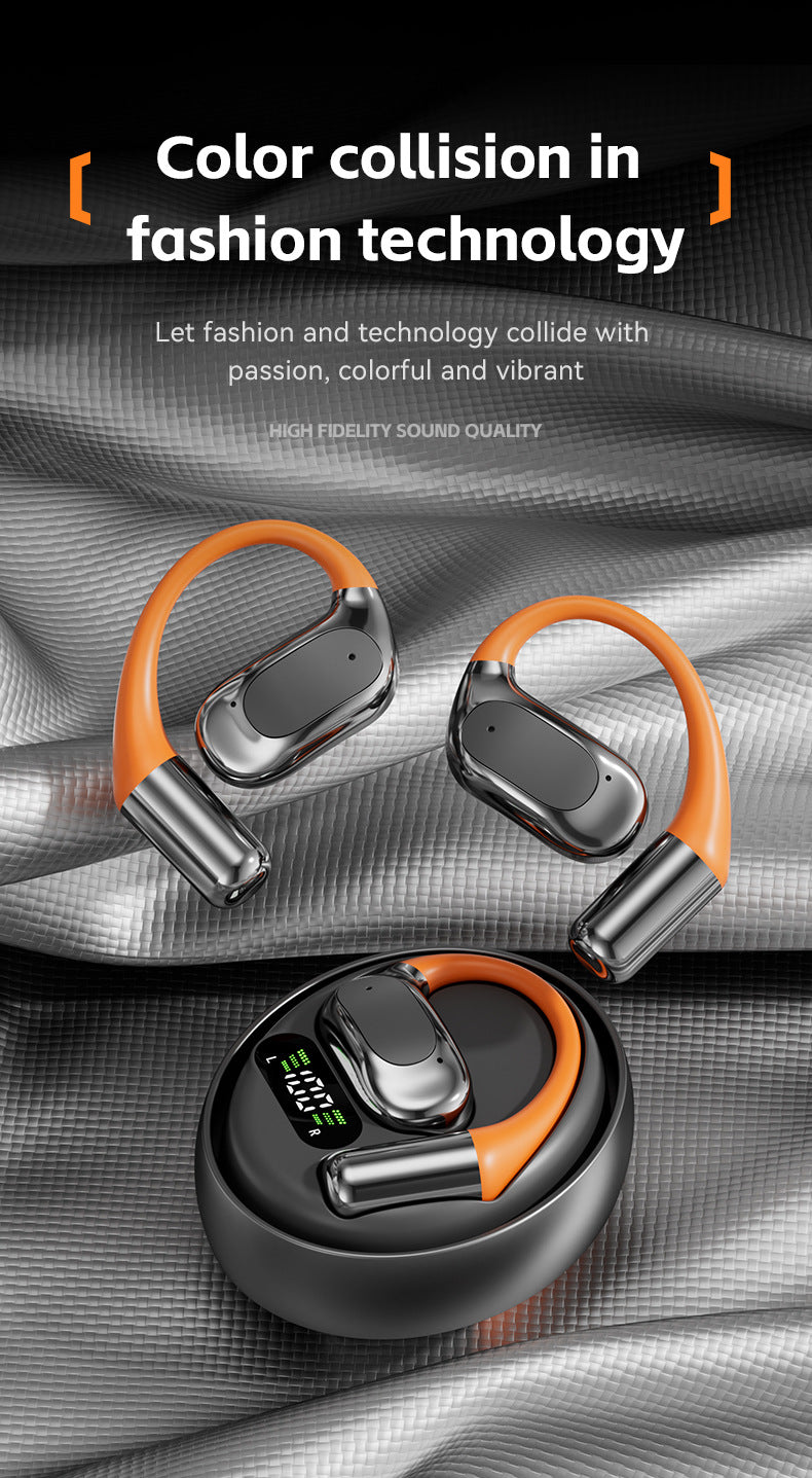 New M113Rotating Small Coconut Ball Dual Ear Noise Cancelling Wireless Bluetooth Earphones Air Bone Conduction Ear Hook Waterproof Sports