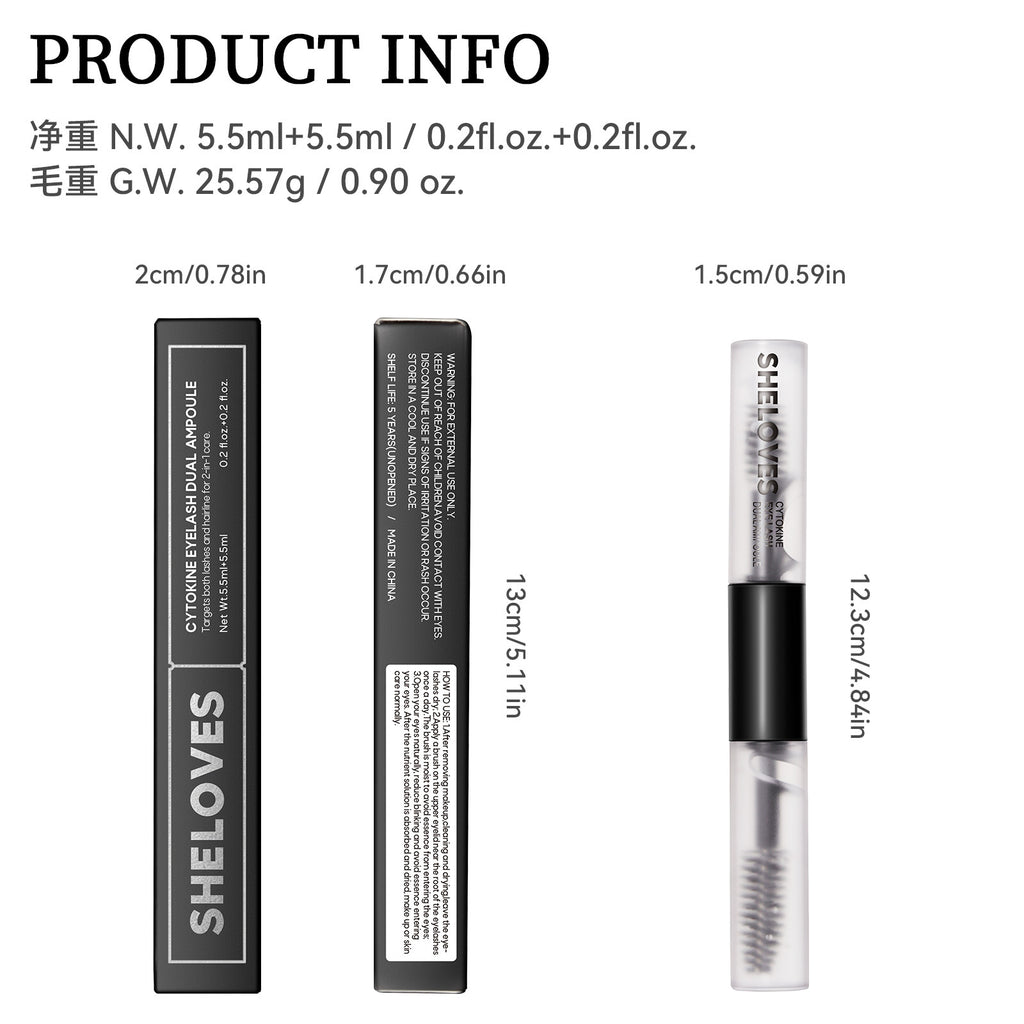 Exclusive Supply Double-ended Ampoule Peptide Eyelash Moisturizing Essence Curling Eyelashes Thick and Long Mascara