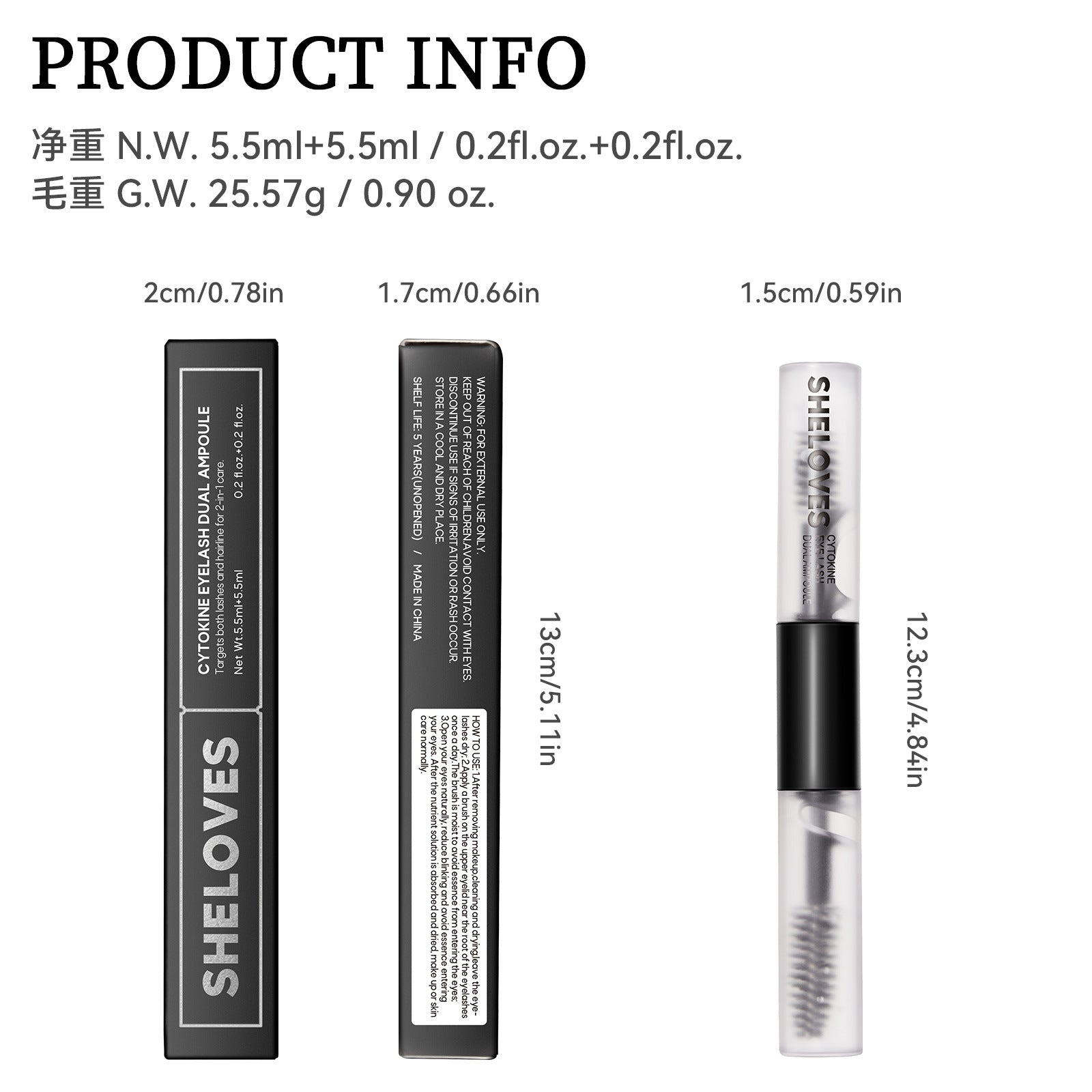 Exclusive Supply Double-ended Ampoule Peptide Eyelash Moisturizing Essence Curling Eyelashes Thick and Long Mascara