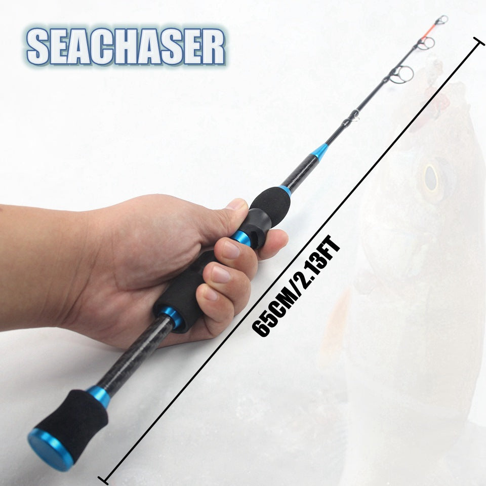 Four-Section Portable Ultra-Hard Ice Fishing Rod Insert Section Winter Fishing Rod Eastern European Strong Waist Fishing Rod