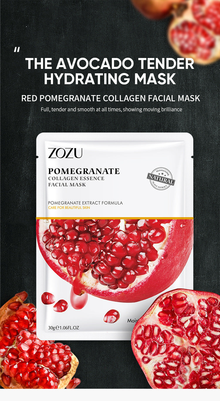 Cross-border Plant Face Mask Sheets30g  Red Pomegranate Moisturizing Tablets Foreign Trade Manufacturer Skincare Wholesale