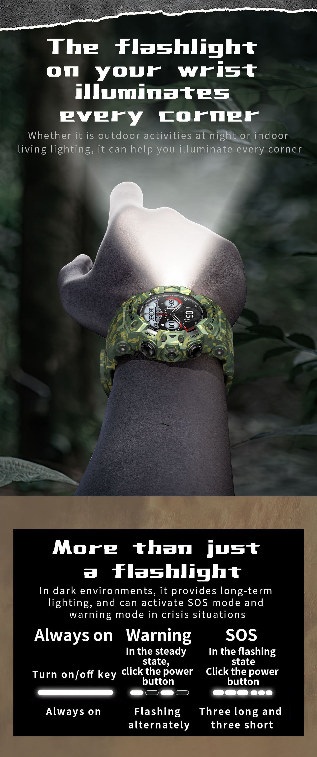 LC21Smart Watch Bluetooth Call True Heart Rate Step Sleep Compass Deep Waterproof Mechanical Style Sports