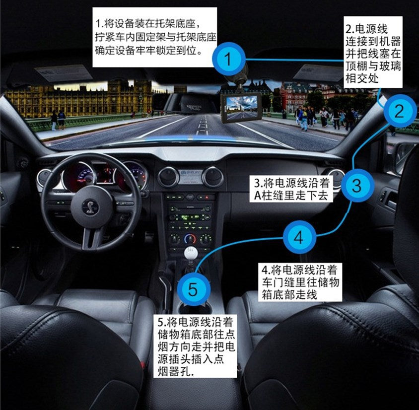 V26C4K Dual-lens Dash Cam HD Ultra Wide Angle Night Vision WiFi Front and Rear Double Recording GPS Car