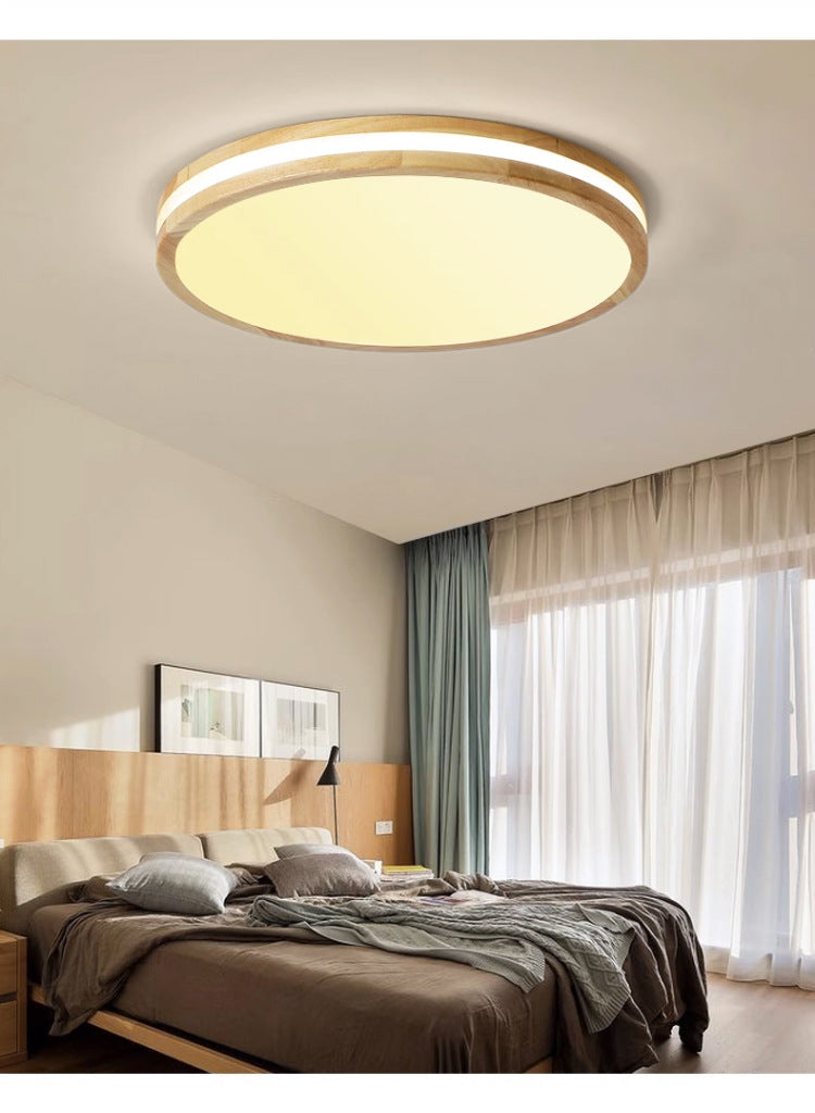 Minimalist Nordic Style Solid Wood Lighting LED Square Ceiling Light Living Room Light Hallway Light Study Light Balcony Light