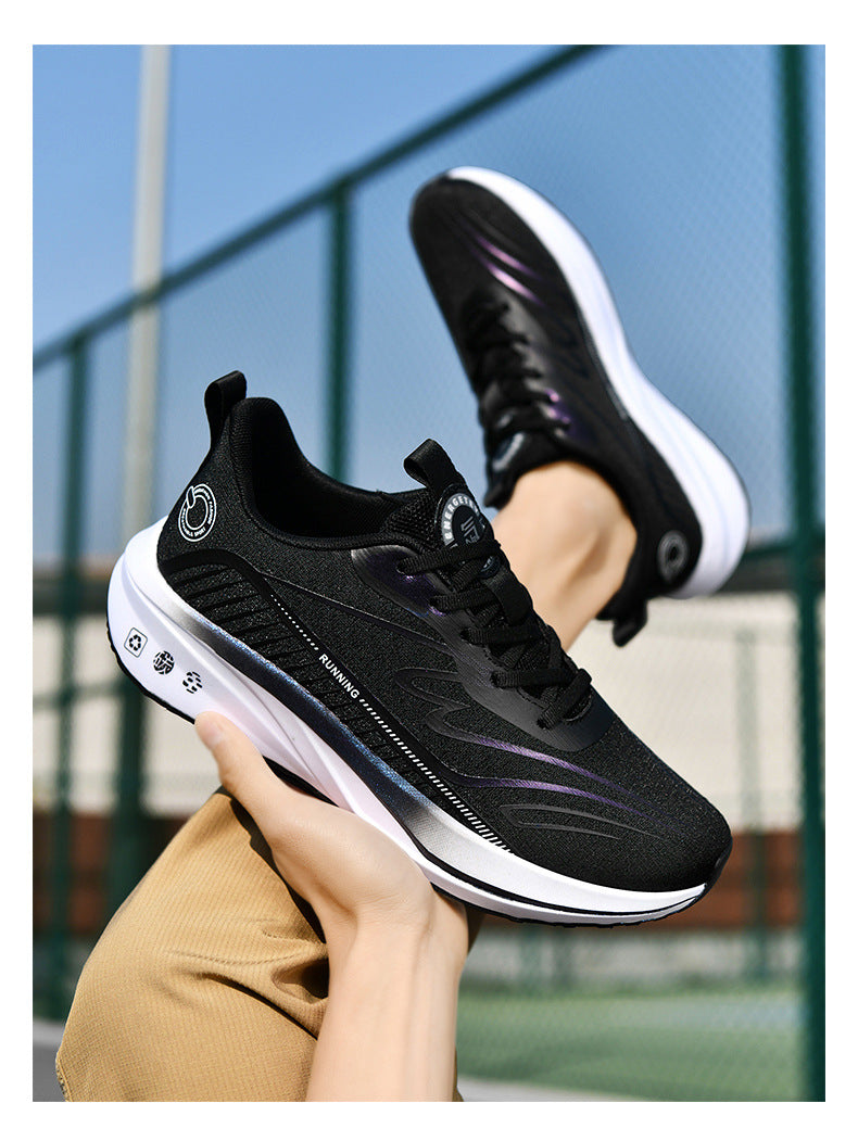 Spring New Ultra-Light Carbon Plate Sports Shoes Large Size Shock Absorption Breathable Running Shoes Racing Sports Soft Sole Men's Shoes