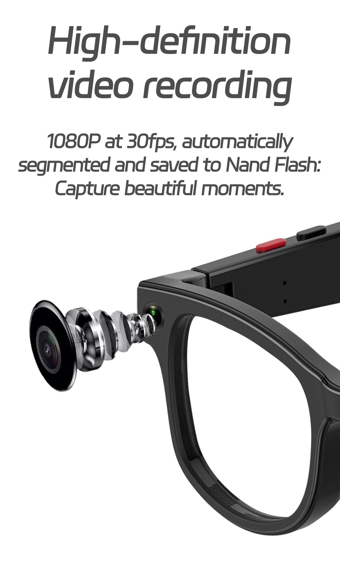 AIMB-G1Smart Glasses800100 Megapixel Camera Ai Simultaneous Translation Recognition1200P Video Recording Audio Recording