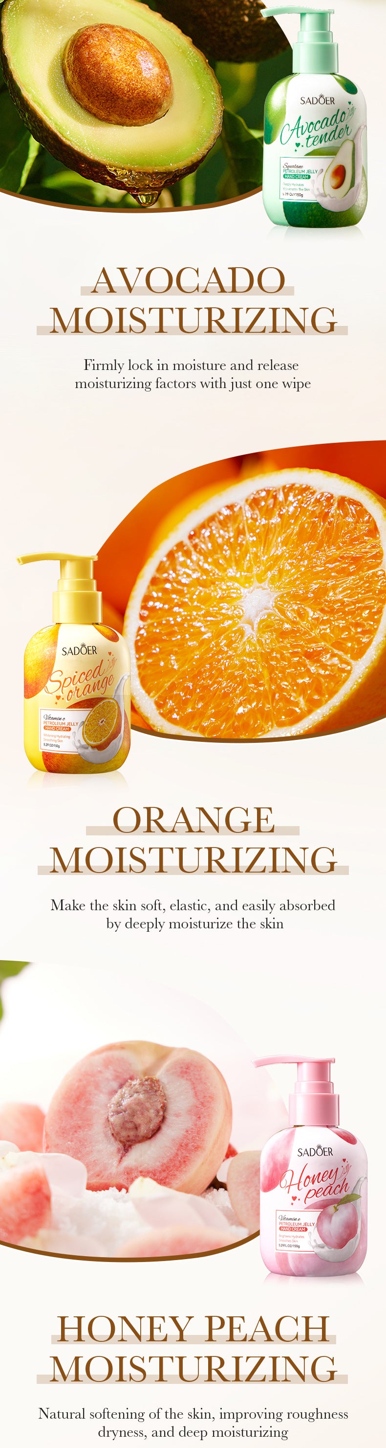 Vaseline Hand Cream150gSADOER Hydrating Anti-Cracking Press Hand Cream  Wholesale