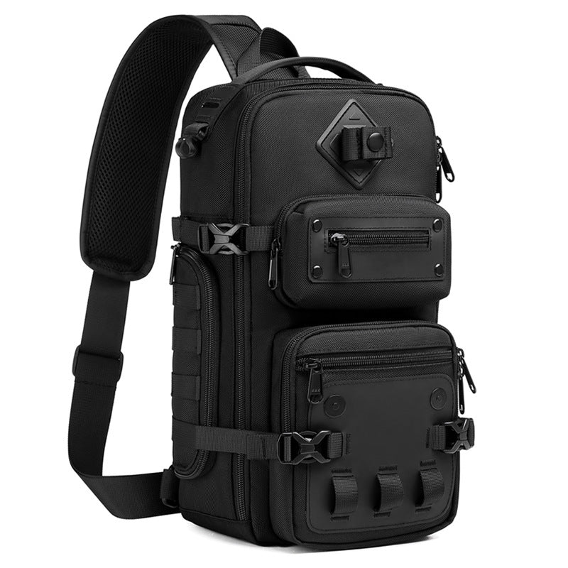 OZUKO Tactical Chest Bag Men's Crossbody Bag Shoulder Bag Men's Outdoor Sports Waterproof High-Quality Men's Bag