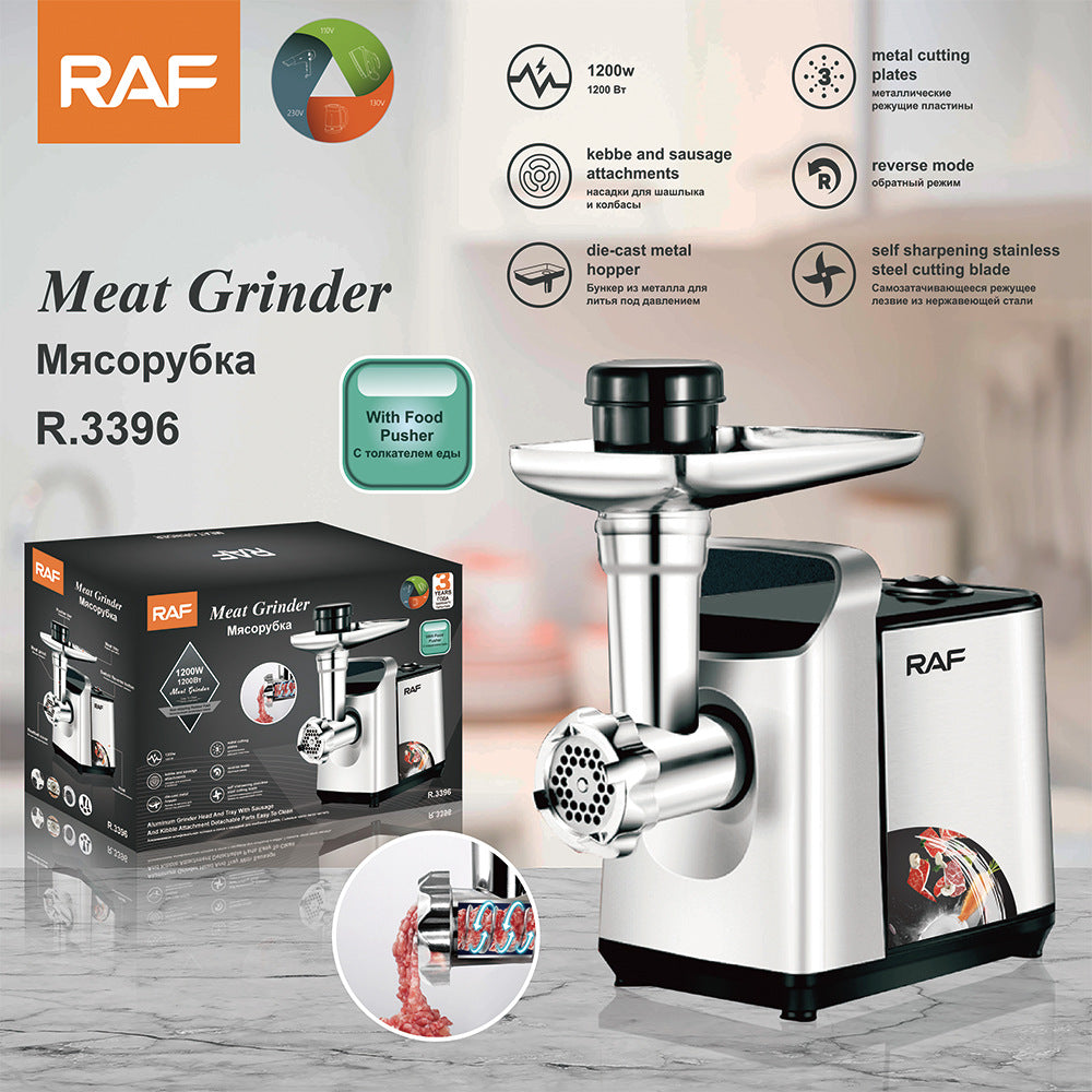 RAF European Standard American Standard Small Household Meat Grinder1200w Meat Grinder Stainless Steel Blender R.3396