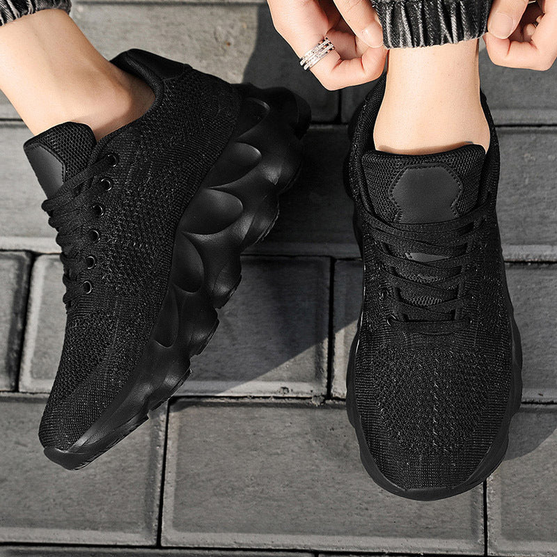 2025Autumn Large Size Men's Mesh Breathable Lightweight Height-Increasing Running Shoes Outdoor Hiking Casual Sports Shoes