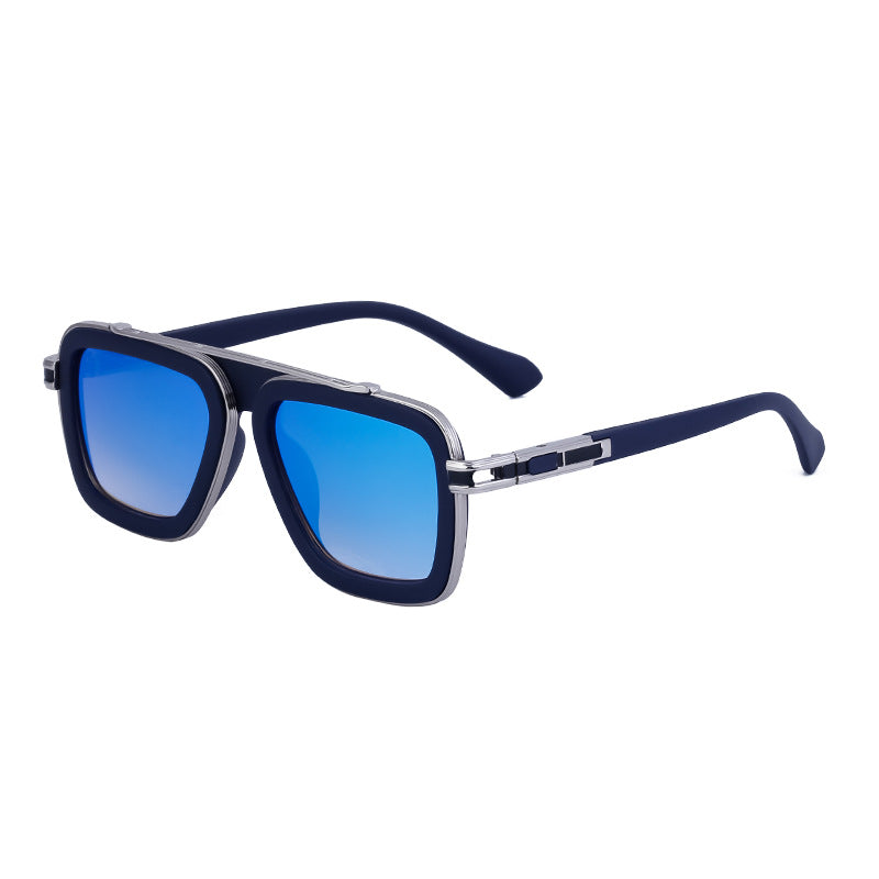 European and American Retro Square Frame Sunglasses for Men, Trendy European and American Punk Style, Internet Celebrity Same Style Sunglasses for Women ins Wind shades